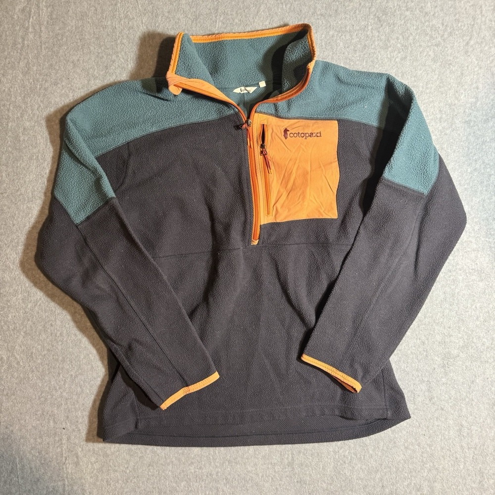 Men's Cotopaxi Fleece Jacket Large Gray Quarter Zip Long Sleeve Pullover